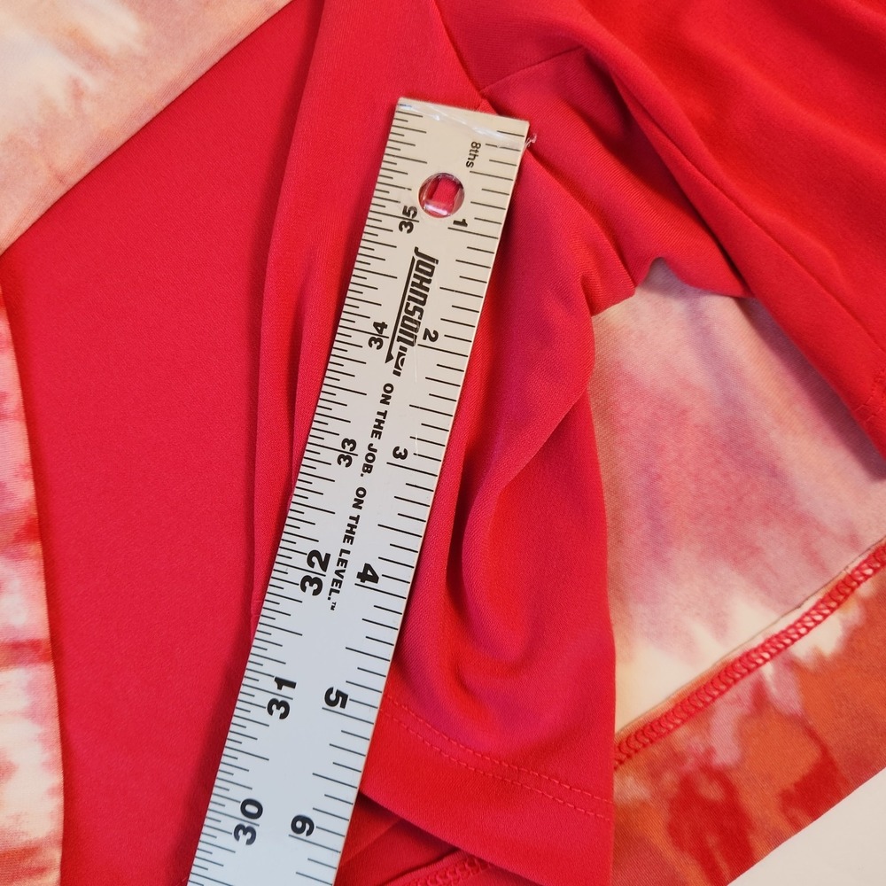Chico's 3 Weekends Womens Knit Skort Sz XL Tie Dye Red Orange Pink Stretch Skirt - Picture 9 of 16